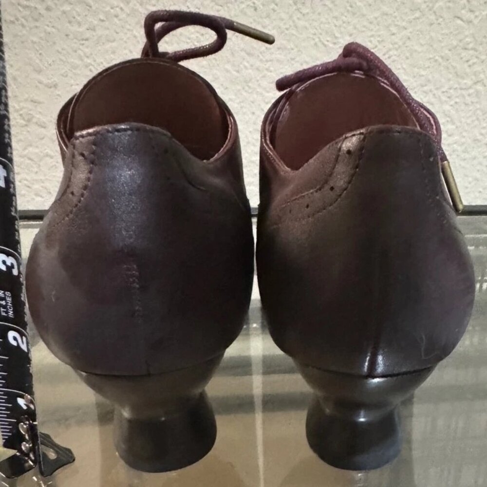 NEW NWOT American Duchess Brown/Burgandy Londoner Oxford Shoes 2 in heel Sz 6.5 - Picture 11 of 15